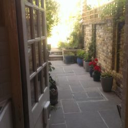 Garden wall and patio